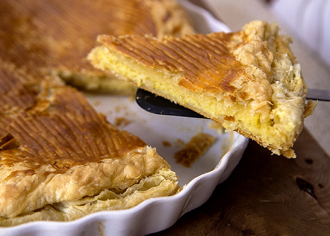 An old-fashioned king cake, or galette des rois, made by Babeth Schlagel.