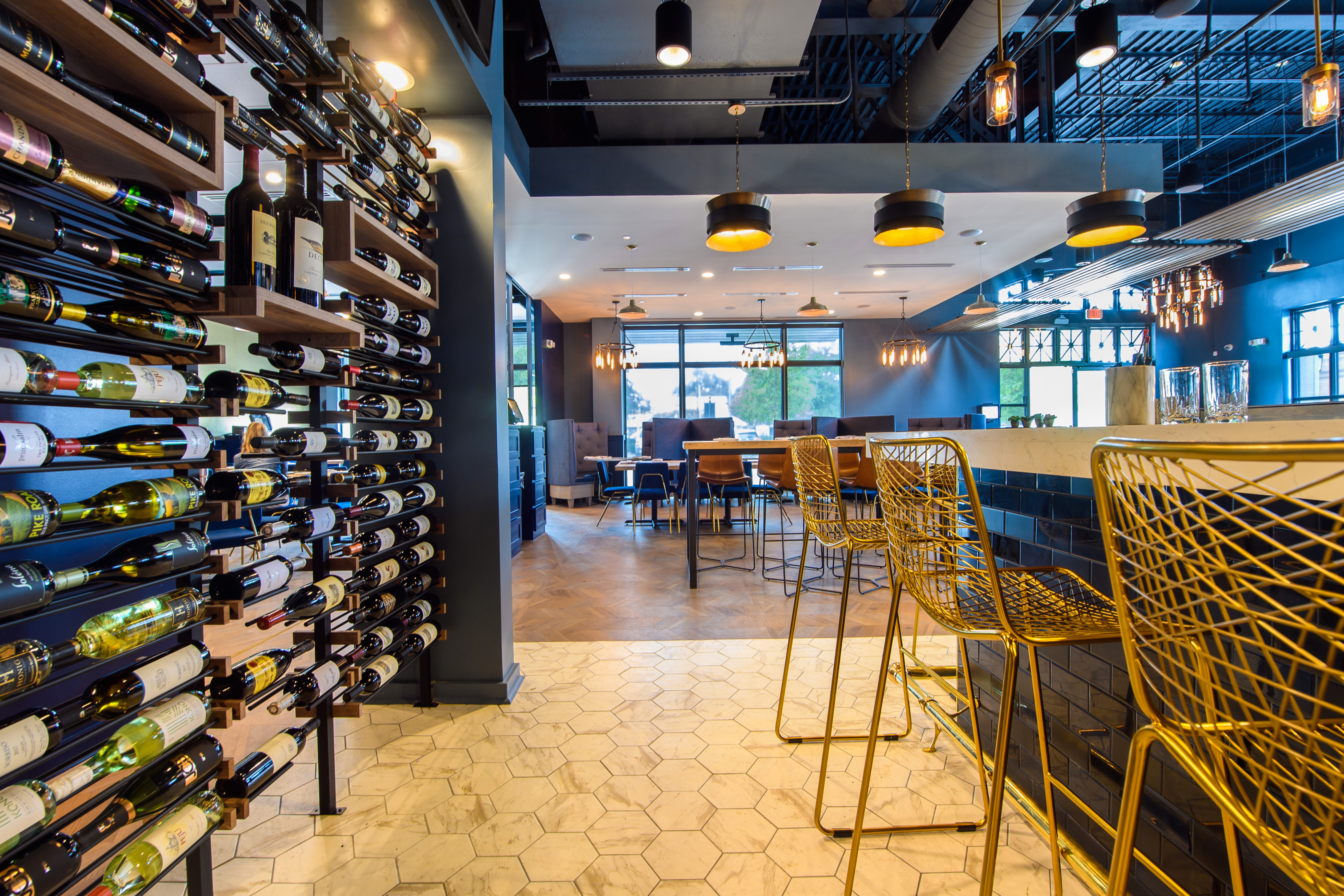wine wall and bar