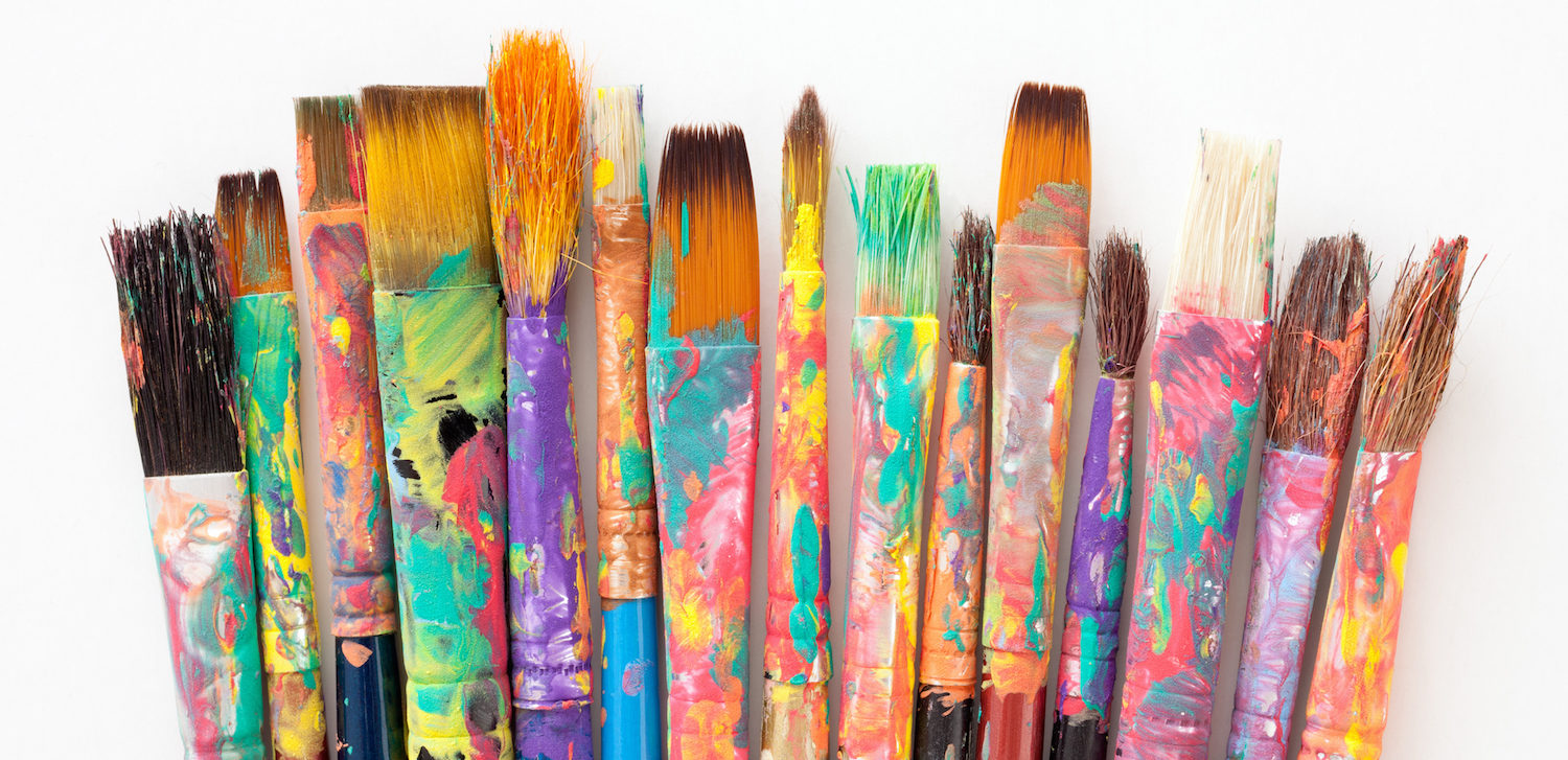 Used paintbrushes