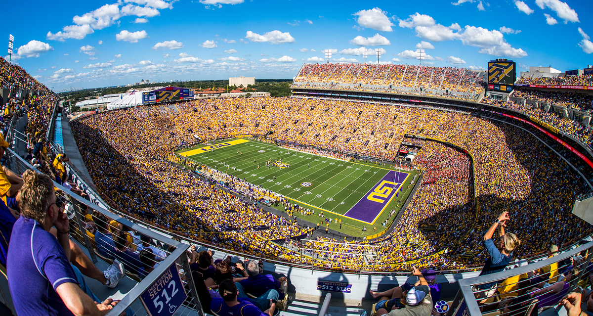coverstory_ft Southwest top corner view of Tiger Stadium filled with fans