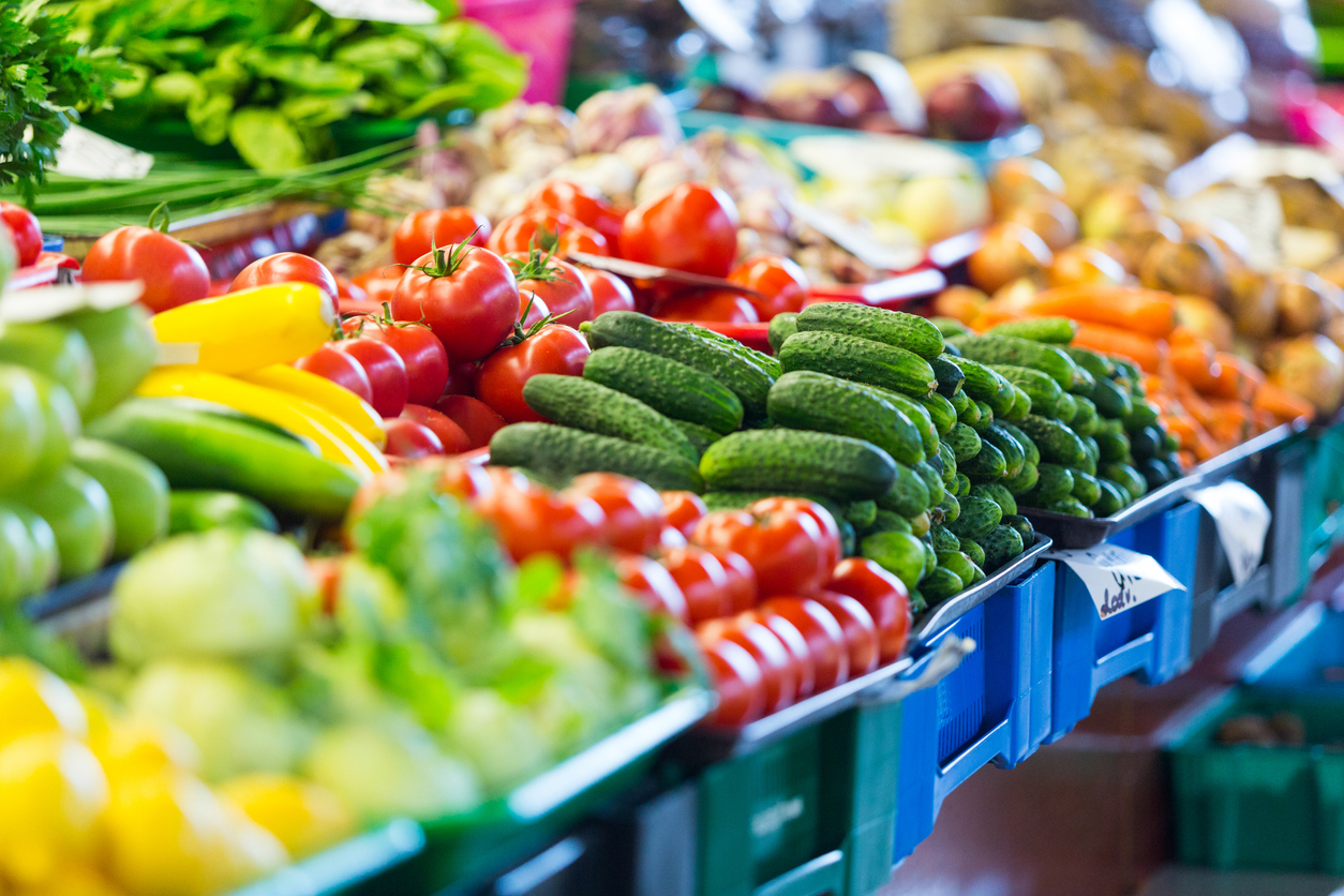 Fruits and Vegetables at City Market in Riga Fruits and Vegetables at grocery store