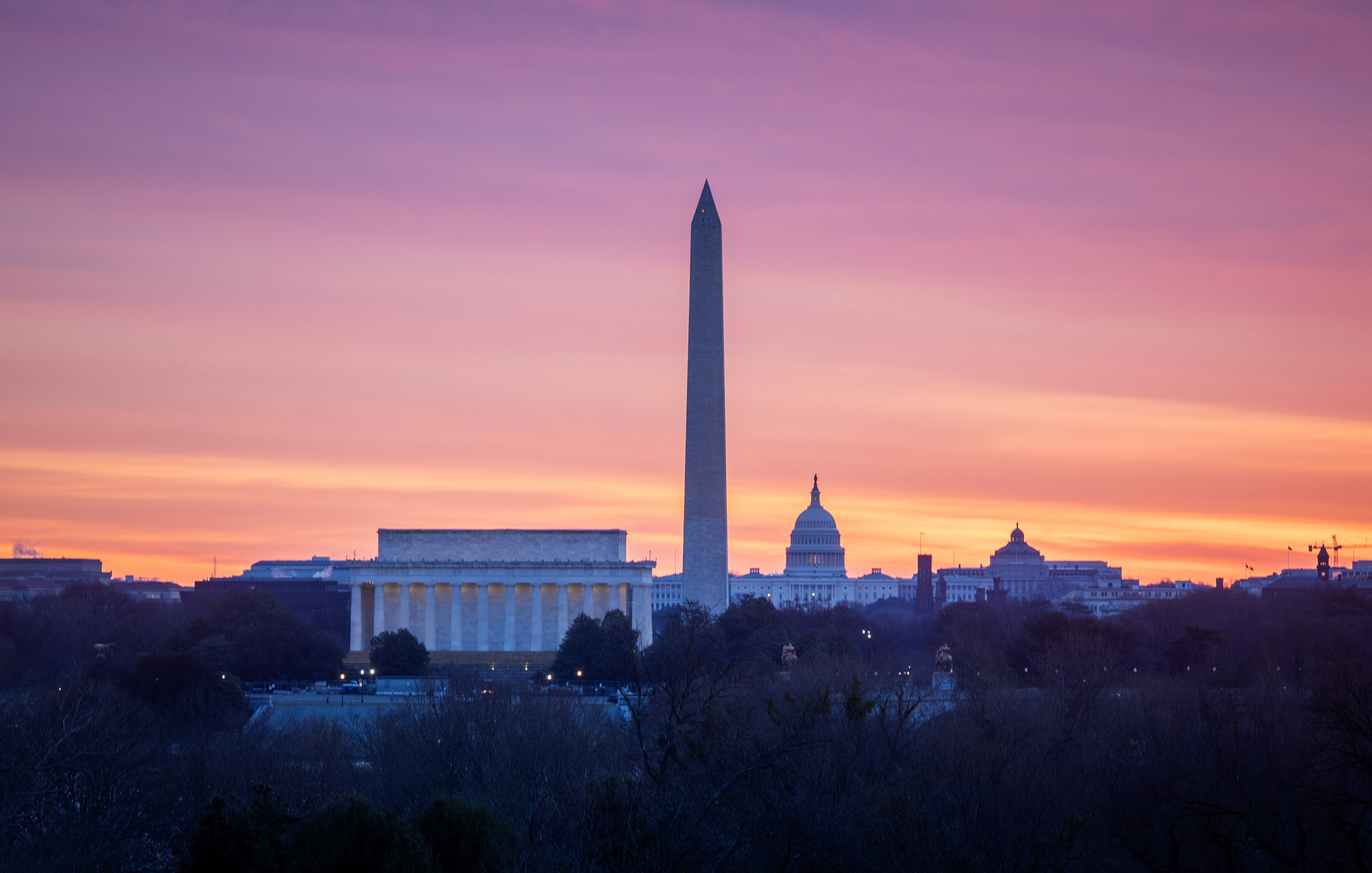Washington DC vibrant sunrise