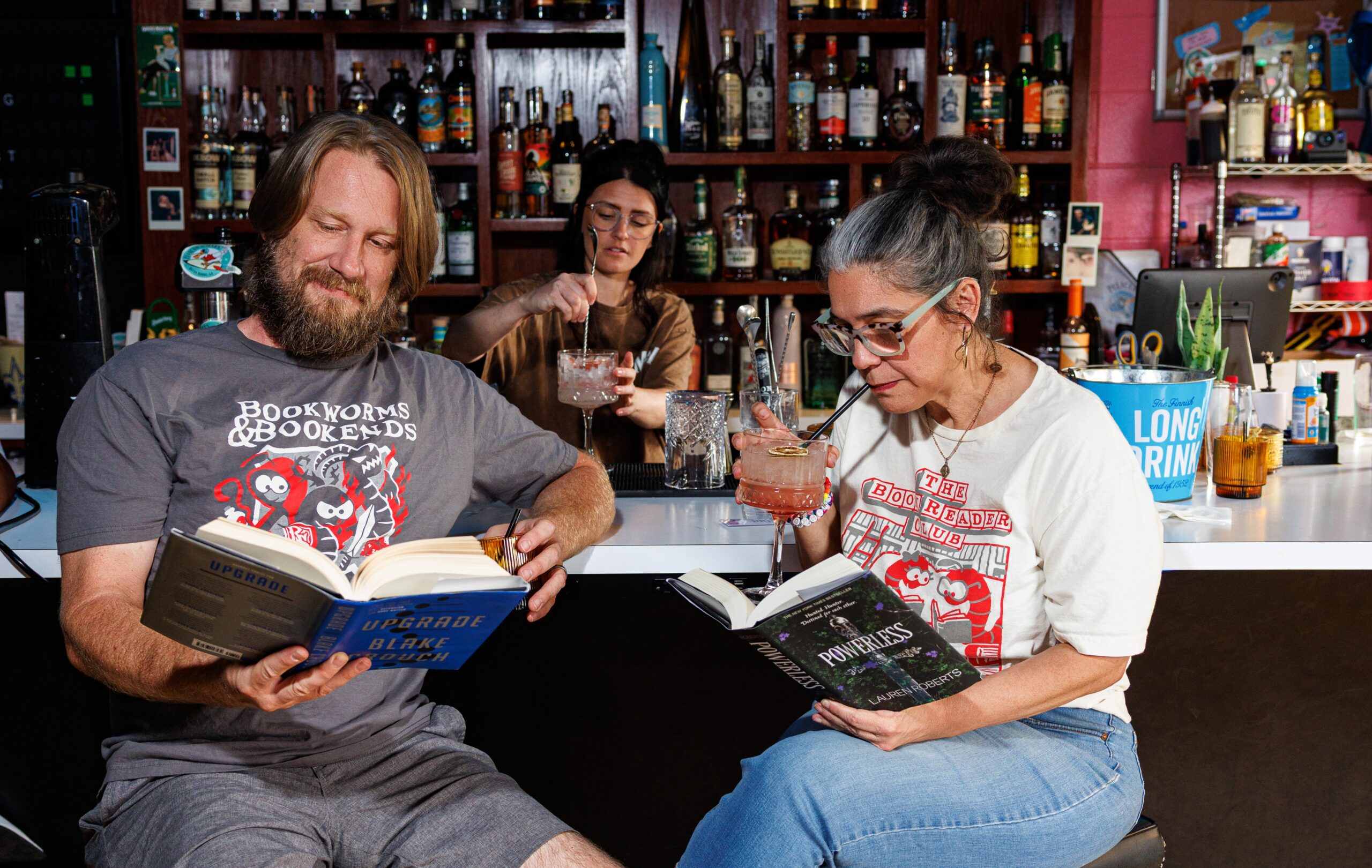 Silent Book Club - Pelican to Mars - Terry and owner of Red Stick Reads