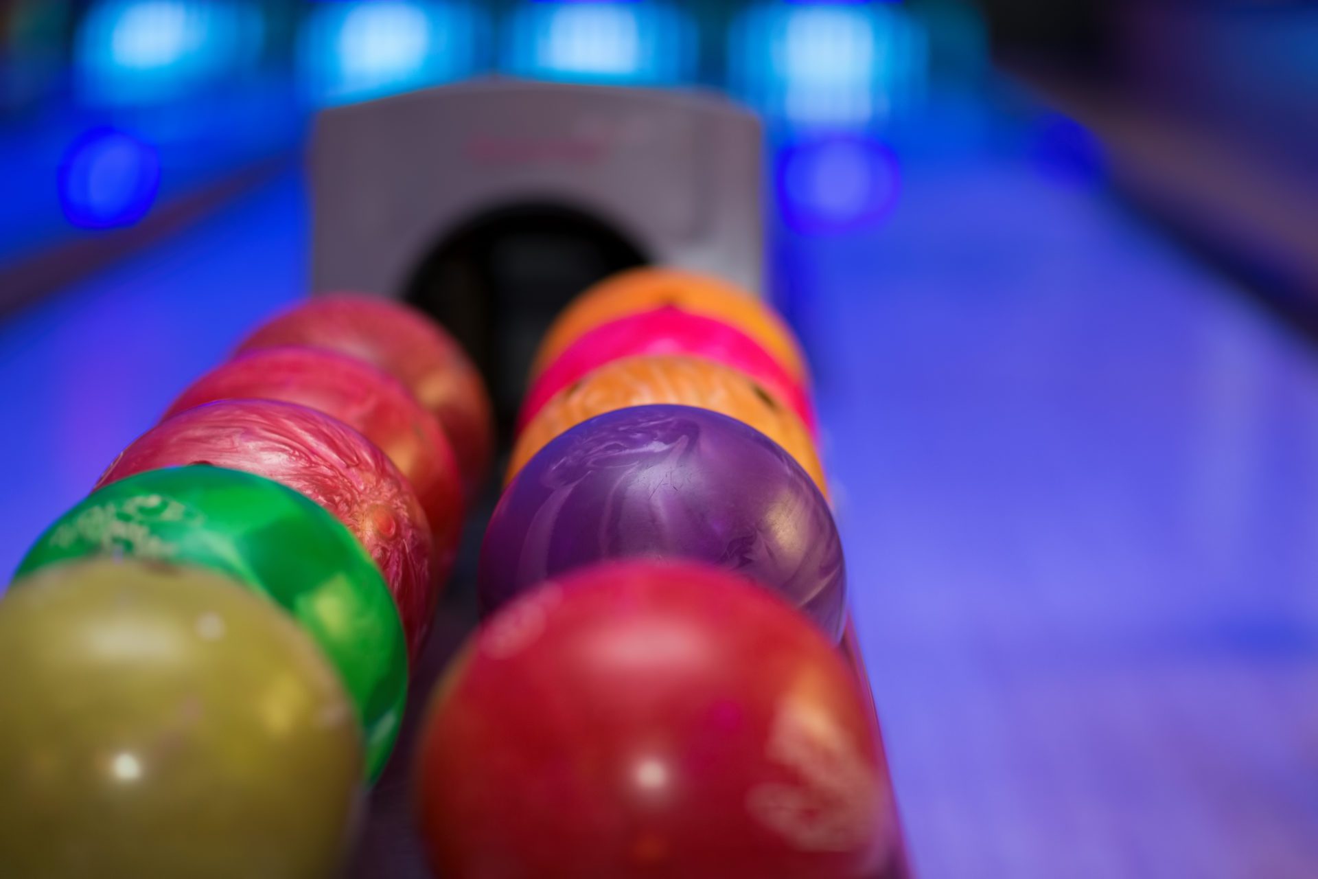 Close up of bowling balls