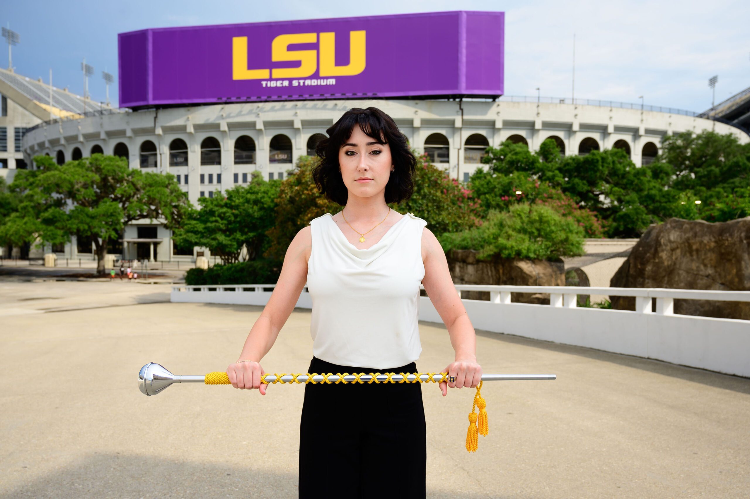 The Golden Band from Tigerland’s fourth-ever female drum major will take the field this season